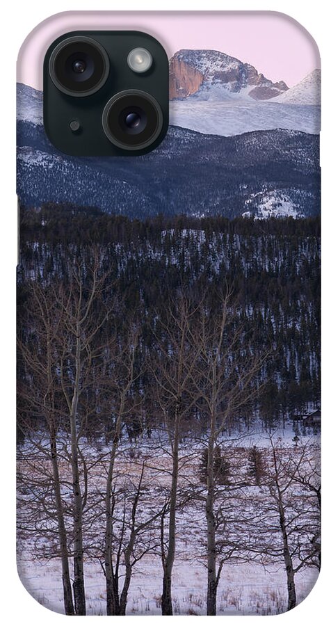 Longs iPhone Case featuring the photograph Longs Peak From Moraine Park - Winter by Aaron Spong