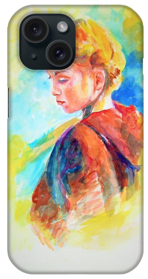 Portrait iPhone Case featuring the painting Looking pretty by Khalid Saeed
