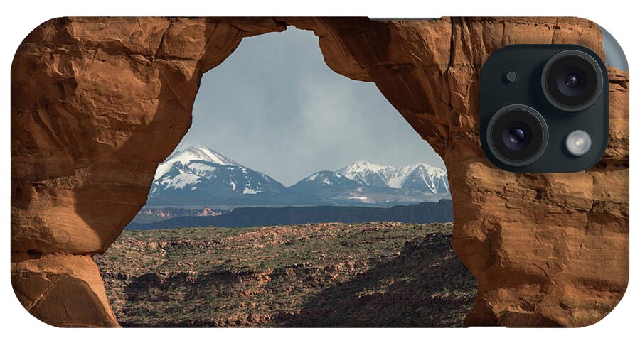 Delicate iPhone Case featuring the photograph Looking Through Delicate Arch by Jennifer Ancker