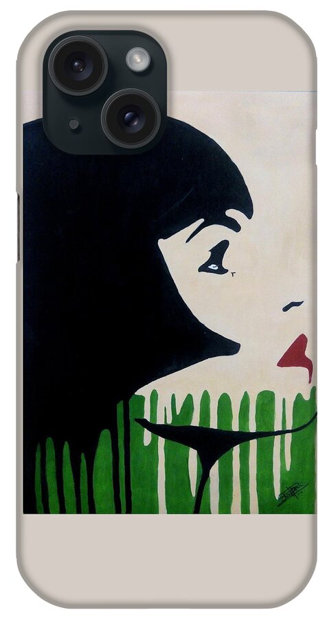 Abstract iPhone Case featuring the painting Lost in Thought by Silpa Saseendran
