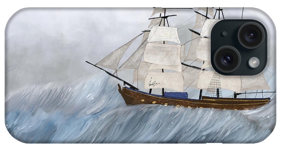 Tall Ships iPhone Case featuring the painting Lost Without You by Bri Buckley