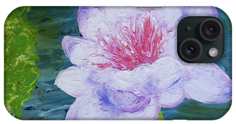 Barrieloustark iPhone Case featuring the painting Lotus At NOLA Art Museum Fountain by Barrie Stark