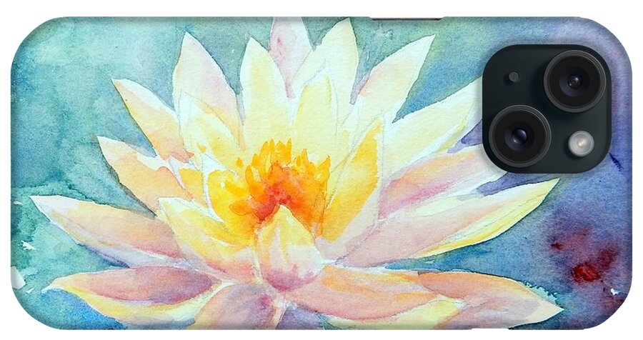 Flower iPhone Case featuring the painting Lotus Awakens by Caroline Patrick