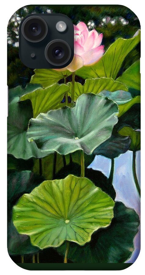 Lotus Flower iPhone Case featuring the painting Lotus Rising by John Lautermilch