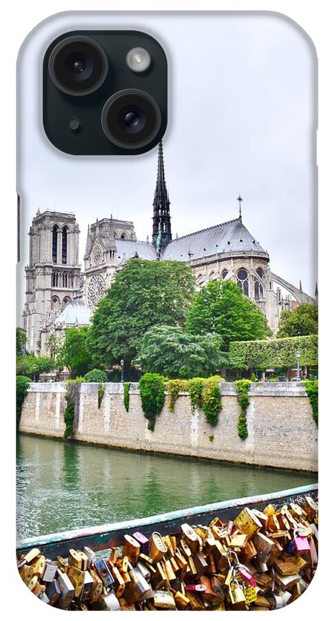 Love iPhone Case featuring the photograph Love Locks Across the Seine by Kim Bemis