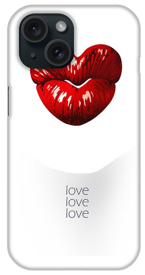 Heart iPhone Case featuring the digital art Love Poster by Attila Meszlenyi