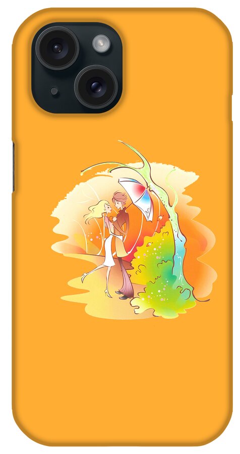Rain iPhone Case featuring the painting Love Shower T-shirt by Herb Strobino