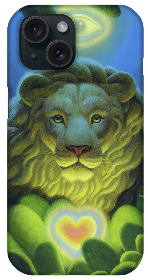 Lion iPhone Case featuring the painting Love, Strength, Wisdom by Chris Miles