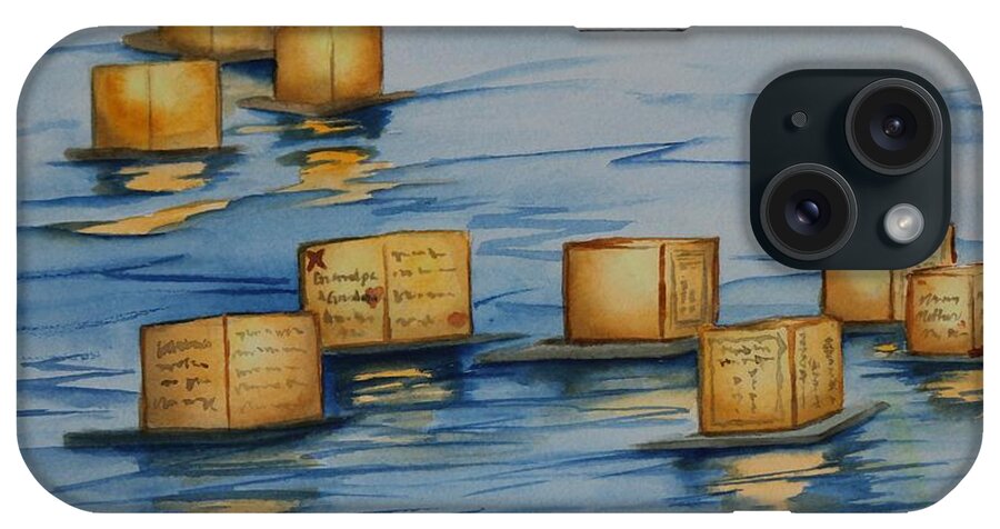 Floating iPhone Case featuring the painting Loving Memories by Kelly Miyuki Kimura
