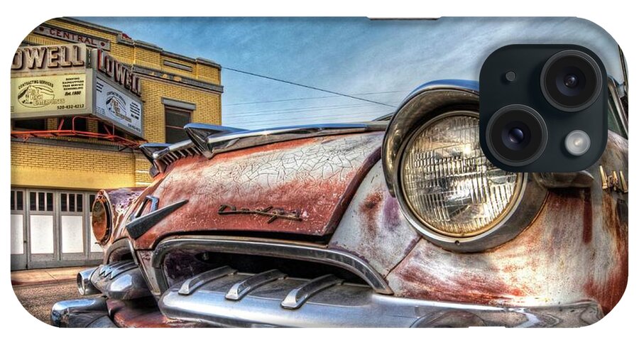 Lowell iPhone Case featuring the photograph Lowell Arizona Old Rusted Car Lowell Movie Theater by Toby McGuire