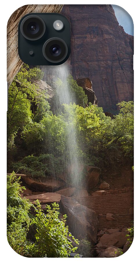 Waterfall iPhone Case featuring the photograph Lower Emerald Pool Falls in Zion by David Watkins