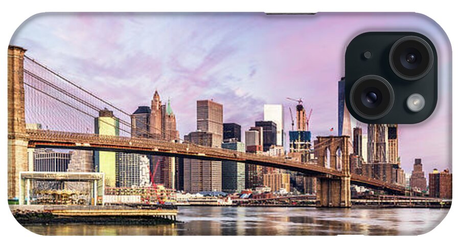 New York iPhone Case featuring the photograph Lower Manhattan skyline panorama, New York, USA by Matteo Colombo
