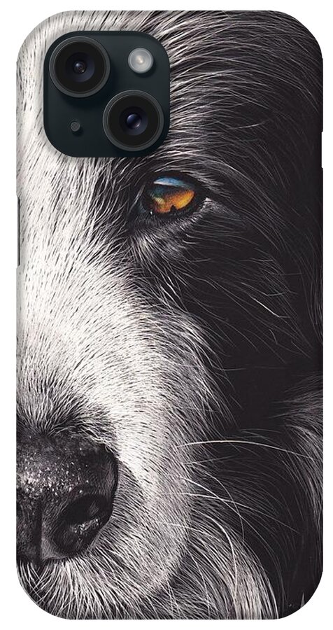 Dog iPhone Case featuring the mixed media Loyal companion by Elena Kolotusha
