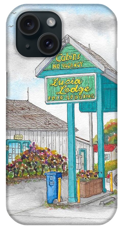 Lucia iPhone Case featuring the painting Lucia Lodge in Lucia, California by Carlos G Groppa