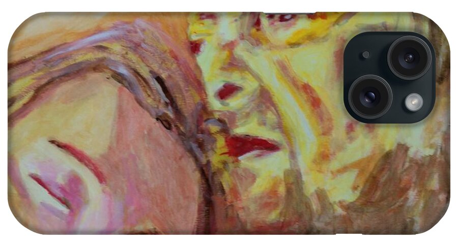 Lucian Freud iPhone Case featuring the painting Lucian and Kate V by Bachmors Artist
