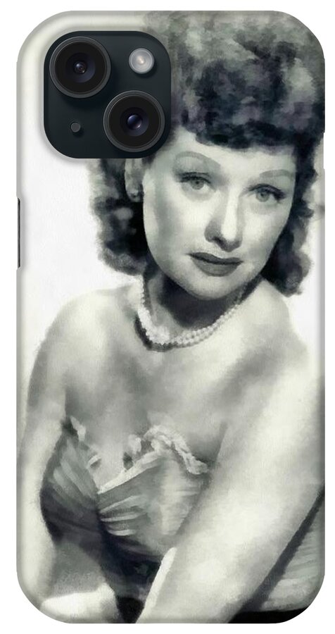 Hollywood iPhone Case featuring the painting Lucille Ball by John Springfield by Esoterica Art Agency