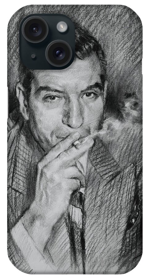 Lucky Luciano iPhone Case featuring the drawing Lucky Luciano by Ylli Haruni
