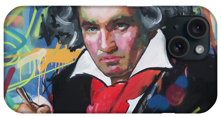 Ludwig Van Beethoven iPhone Case featuring the painting Ludwig van Beethoven by Richard Day