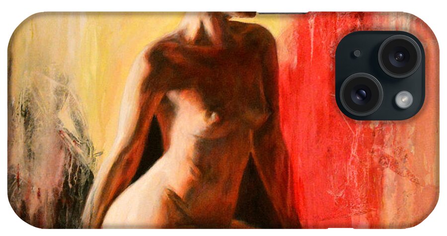 Nudes iPhone Case featuring the painting Luminoso by Escha Van den bogerd
