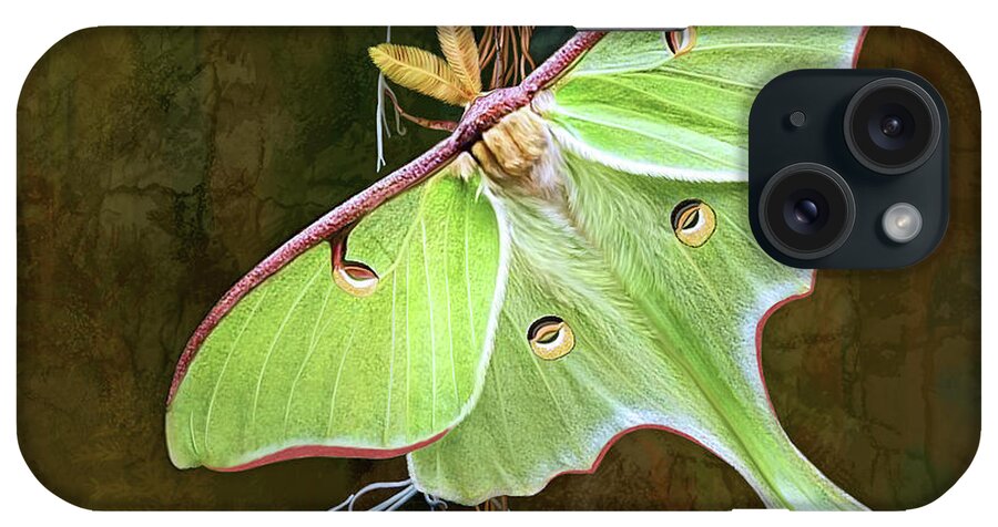 Luna Moth iPhone Case featuring the digital art Luna Moth by Thanh Thuy Nguyen