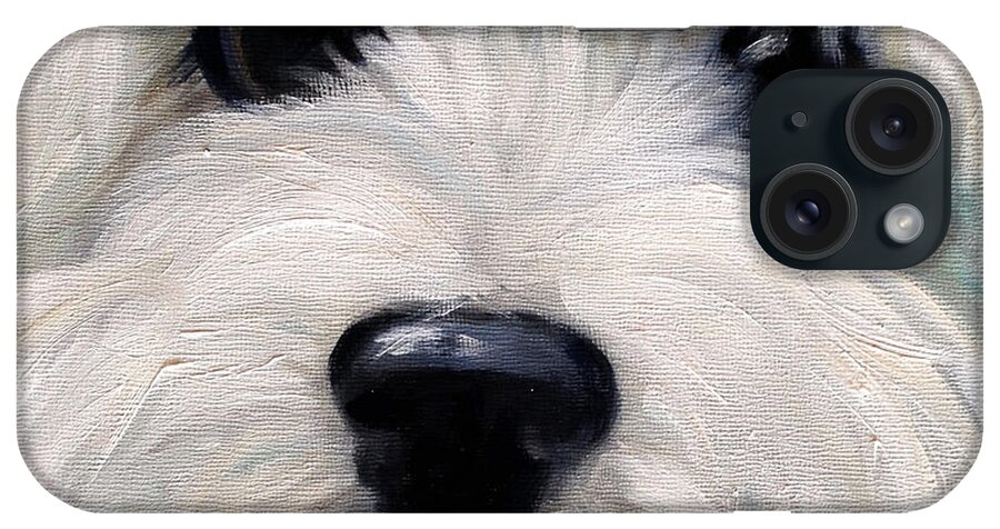 Westie iPhone Case featuring the painting LUV by Mary Sparrow