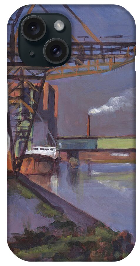 Maastricht iPhone Case featuring the painting Maastricht industry by Nop Briex