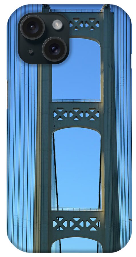 Mackinac Bridge iPhone Case featuring the photograph Mackinac Bridge Tower by Mary Bedy