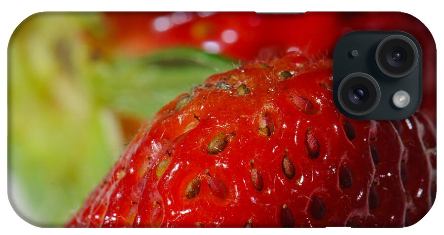 Strawberry iPhone Case featuring the photograph Macro Strawberry by Matt McDonald