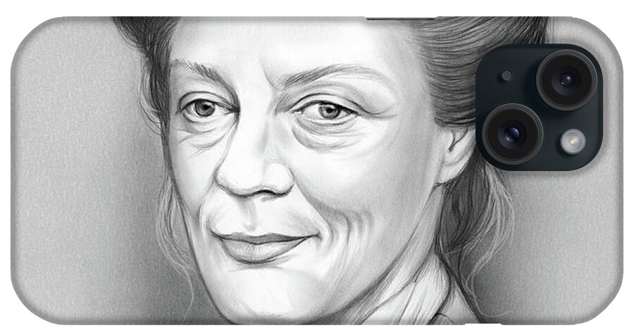 Maggie Smith iPhone Case featuring the drawing Maggie Smith by Greg Joens