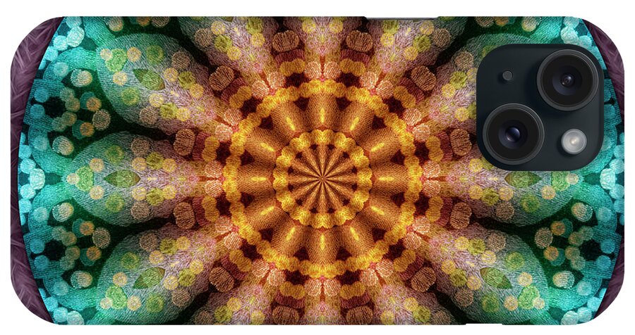 Recycled Music Mandala iPhone Case featuring the digital art Magic Carpet Flower by Becky Titus