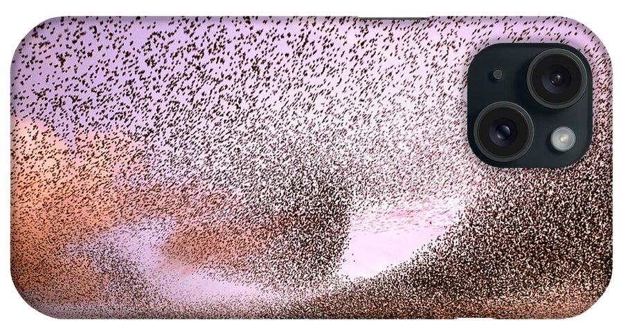 Starling iPhone Case featuring the photograph Magic in the Air - Starling Murmurations by Roeselien Raimond