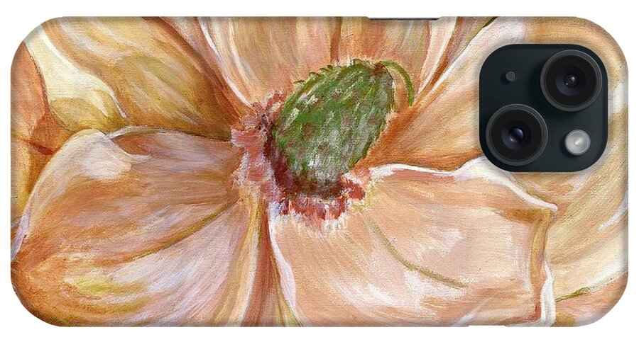 Nature iPhone Case featuring the painting Magnificent Magnolia -1 by Sheron Petrie