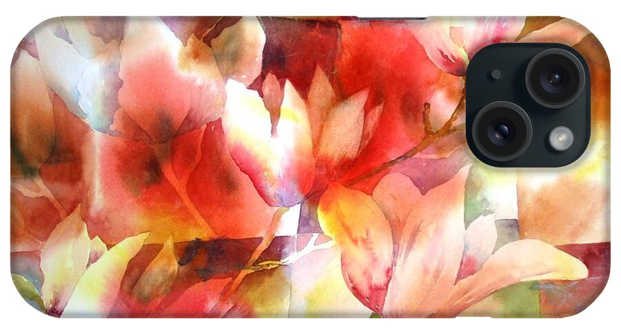 Flower iPhone Case featuring the painting Magnolia Magic by Tara Moorman