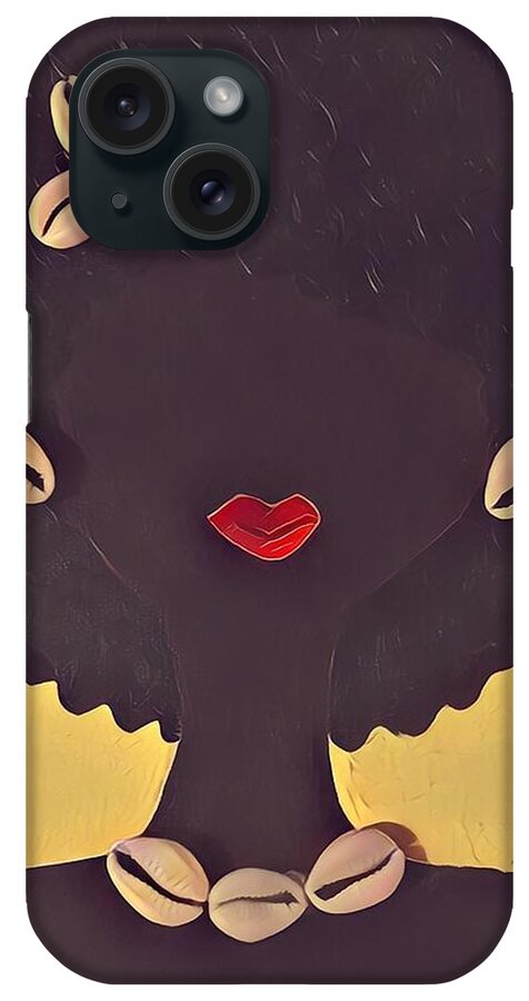 Woman In Natural Curls. iPhone Case featuring the painting Mahagoney by K Daniel