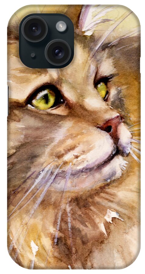 Cat iPhone Case featuring the painting Main Coon by Judith Levins