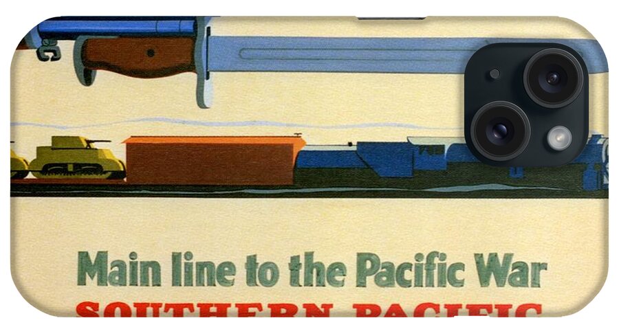 Southern Pacific iPhone Case featuring the mixed media Main Line to the Pacific War - Southern Pacific - Retro travel Poster - Vintage Poster by Studio Grafiikka