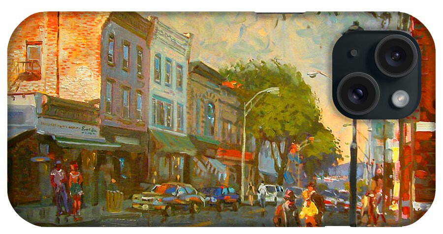 Main Street iPhone Case featuring the painting Main Street Nyack NY by Ylli Haruni