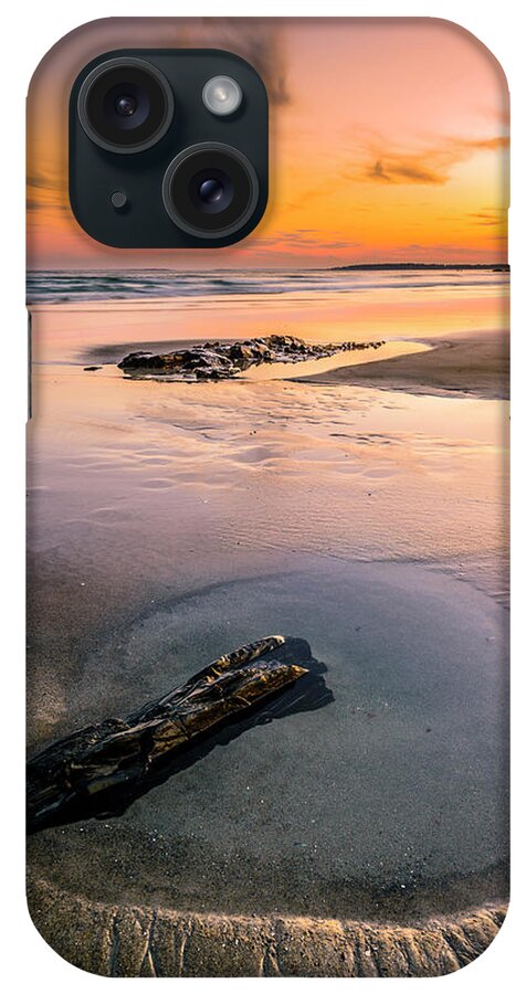 Maine iPhone Case featuring the photograph Maine Sunset and Moonrise over Higgins Beach by Ranjay Mitra