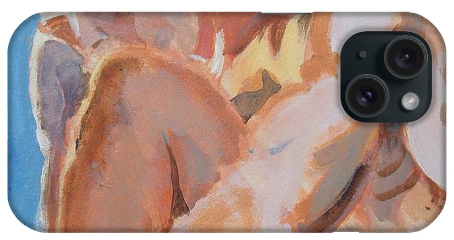 Male Nude iPhone Case featuring the painting Male Nude Painting by Mike Jory