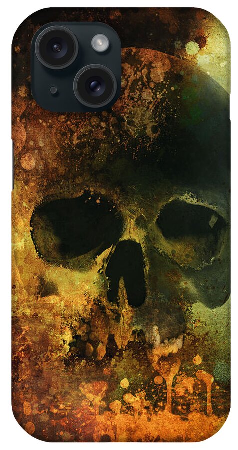Skull iPhone Case featuring the digital art Male skull - warm version by Jaroslaw Blaminsky