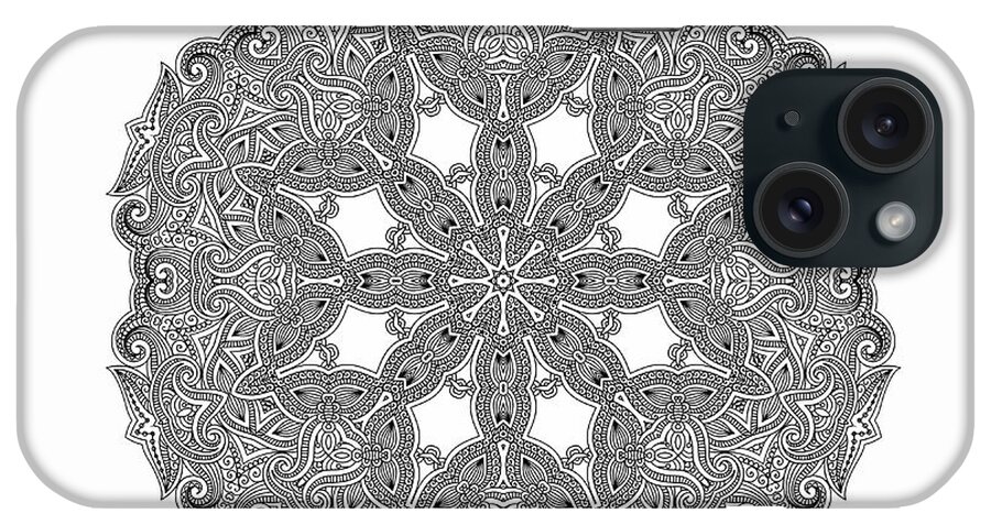 Mandala To Color iPhone Case featuring the digital art Mandala to Color by Mo T