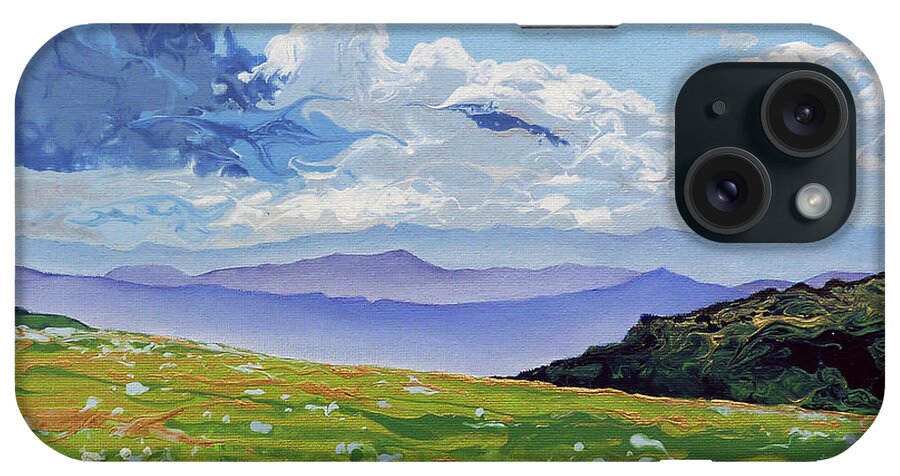 Landscape iPhone Case featuring the painting Manifesto Series, Electric Storm Approach by Catherine Twomey