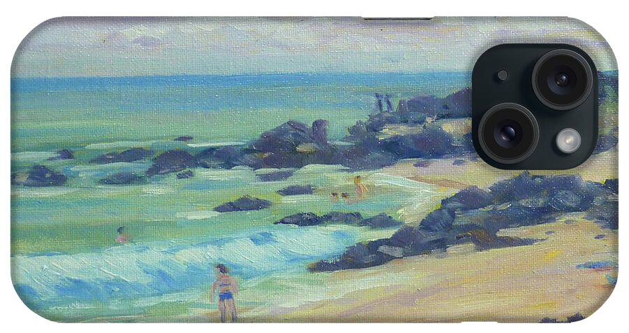 Beach iPhone Case featuring the painting Manini Beach Small by Stan Chraminski