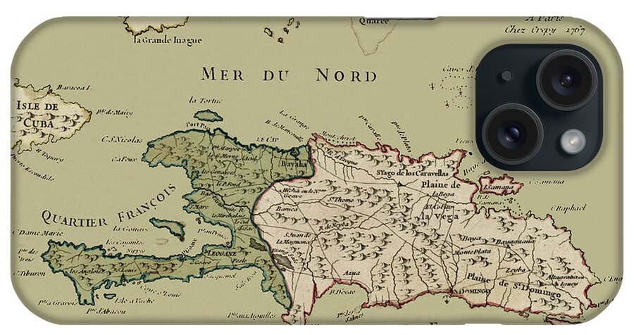 Map Of Hispaniola iPhone Case featuring the photograph Map Of Hispaniola 1767 by Andrew Fare