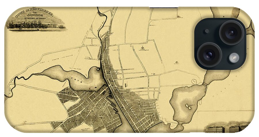 Map Of Providence iPhone Case featuring the photograph Map Of Providence 1823 by Andrew Fare