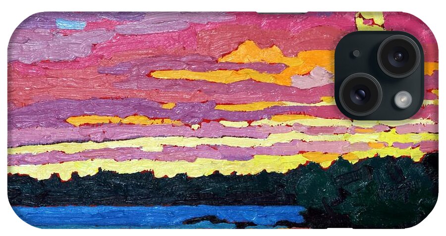 2072 iPhone Case featuring the painting March Sunset Ice on Fire by Phil Chadwick