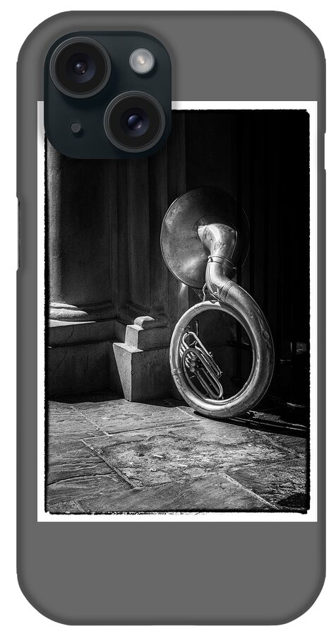 Ash Wednesday iPhone Case featuring the photograph Mardi Gras Tuba at Jackson Square by Thomas Lavoie