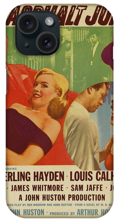  The iPhone Case featuring the painting Marilyn Monroe in THE ASPHALT JUNGLE Movie Poster by Vintage Collectables
