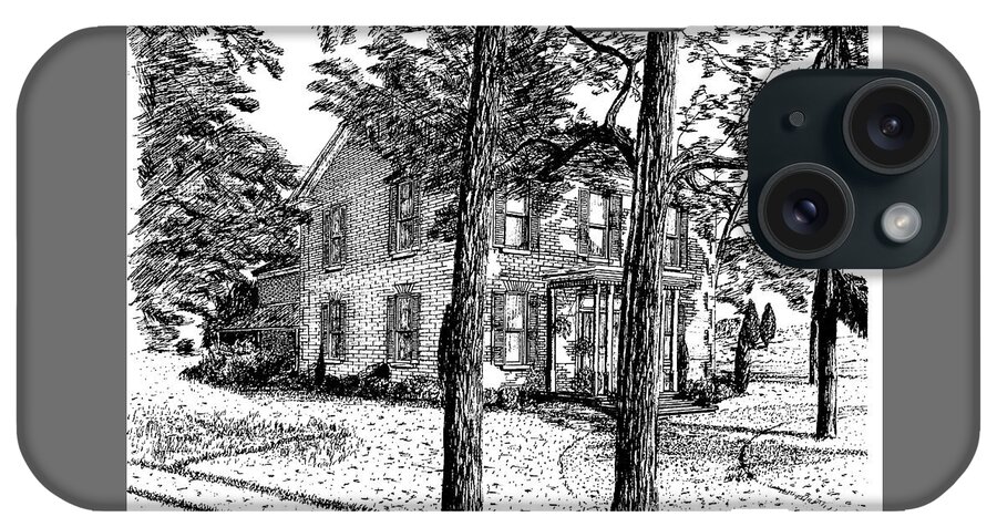 House.\ iPhone Case featuring the drawing Markham House by Ron Haist