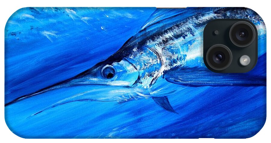 Marlin iPhone Case featuring the painting Marlin, Feeding by J Vincent Scarpace